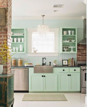 Kitchen - inspired by beach house decor seafoam green silver grey.jpg